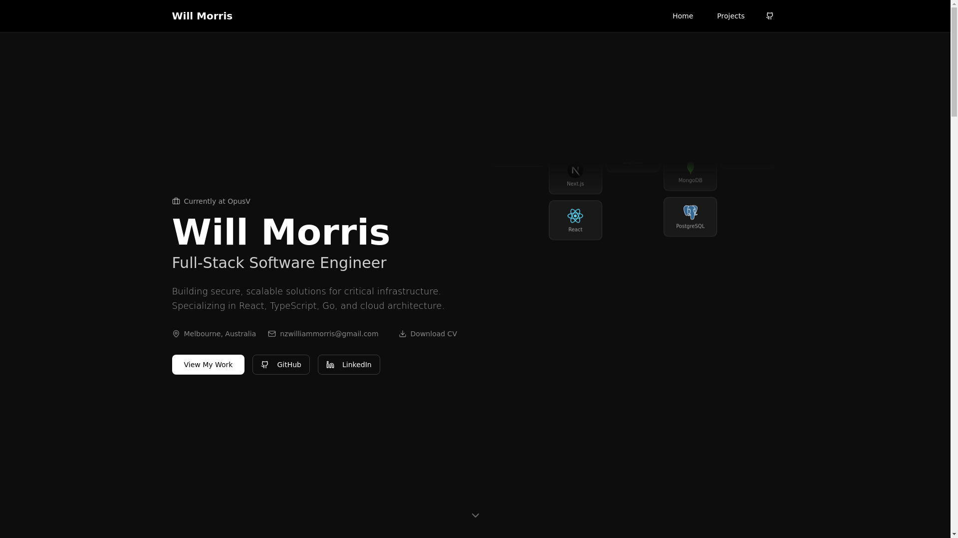 website screenshot of https://will-morris-portfolio.pages.dev/