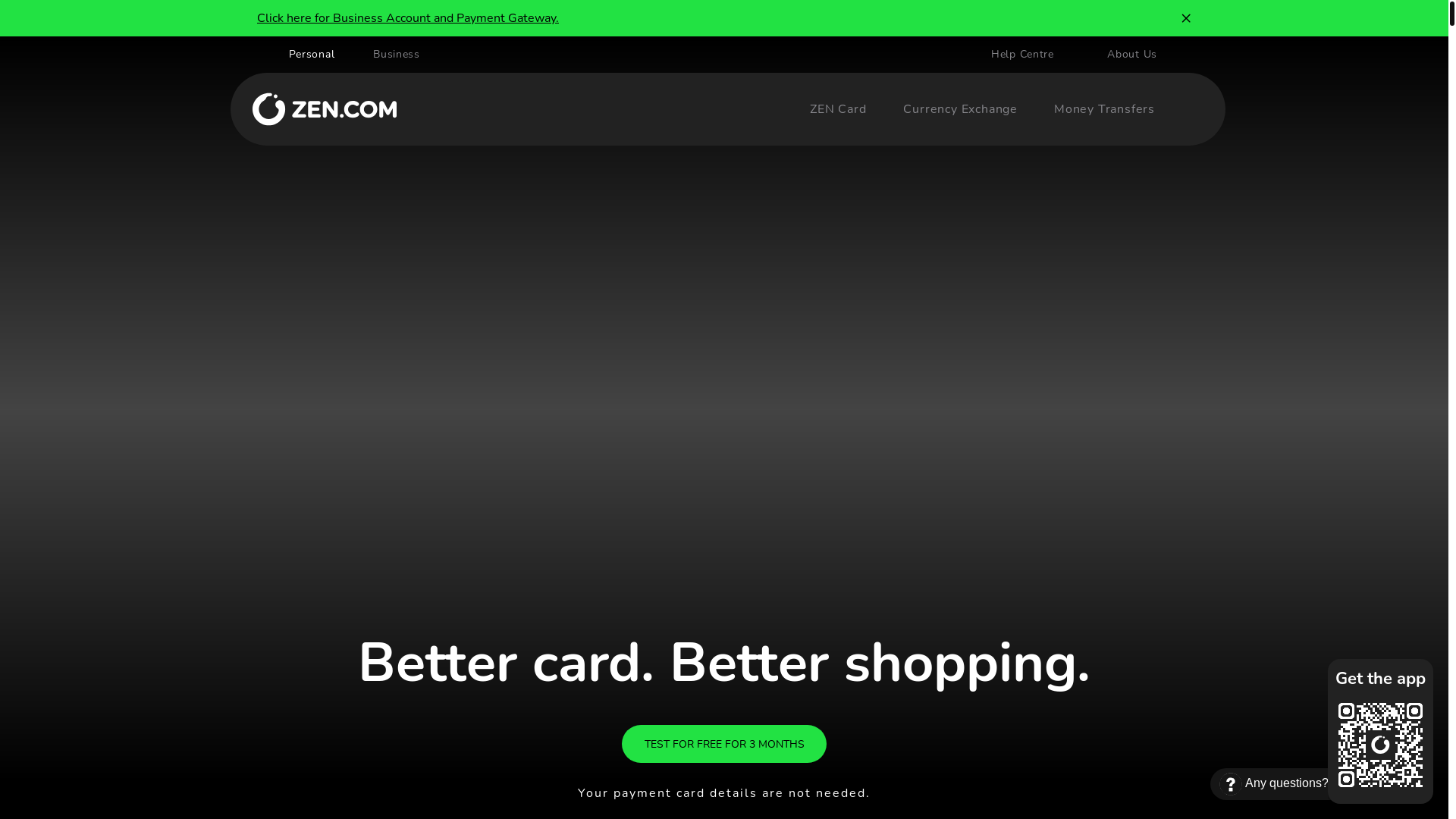 website screenshot of https://zen.com
