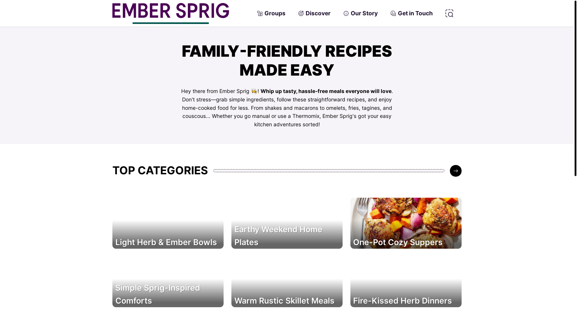 website screenshot of https://embersprig.com/
