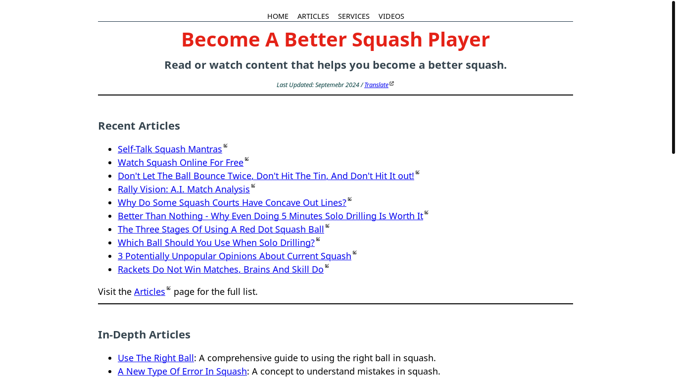 website screenshot of https://bettersquash.com/