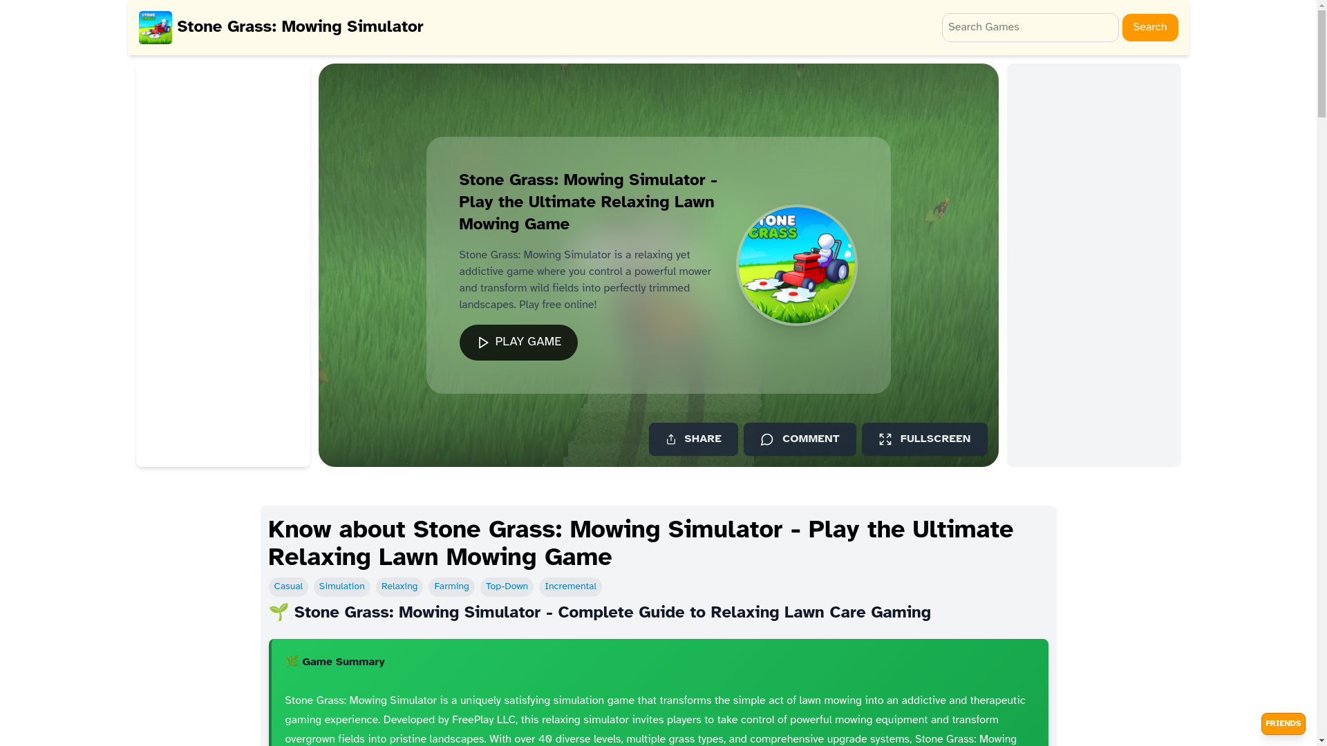 website screenshot of https://stone-grass-mowing-simulator.pages.dev/