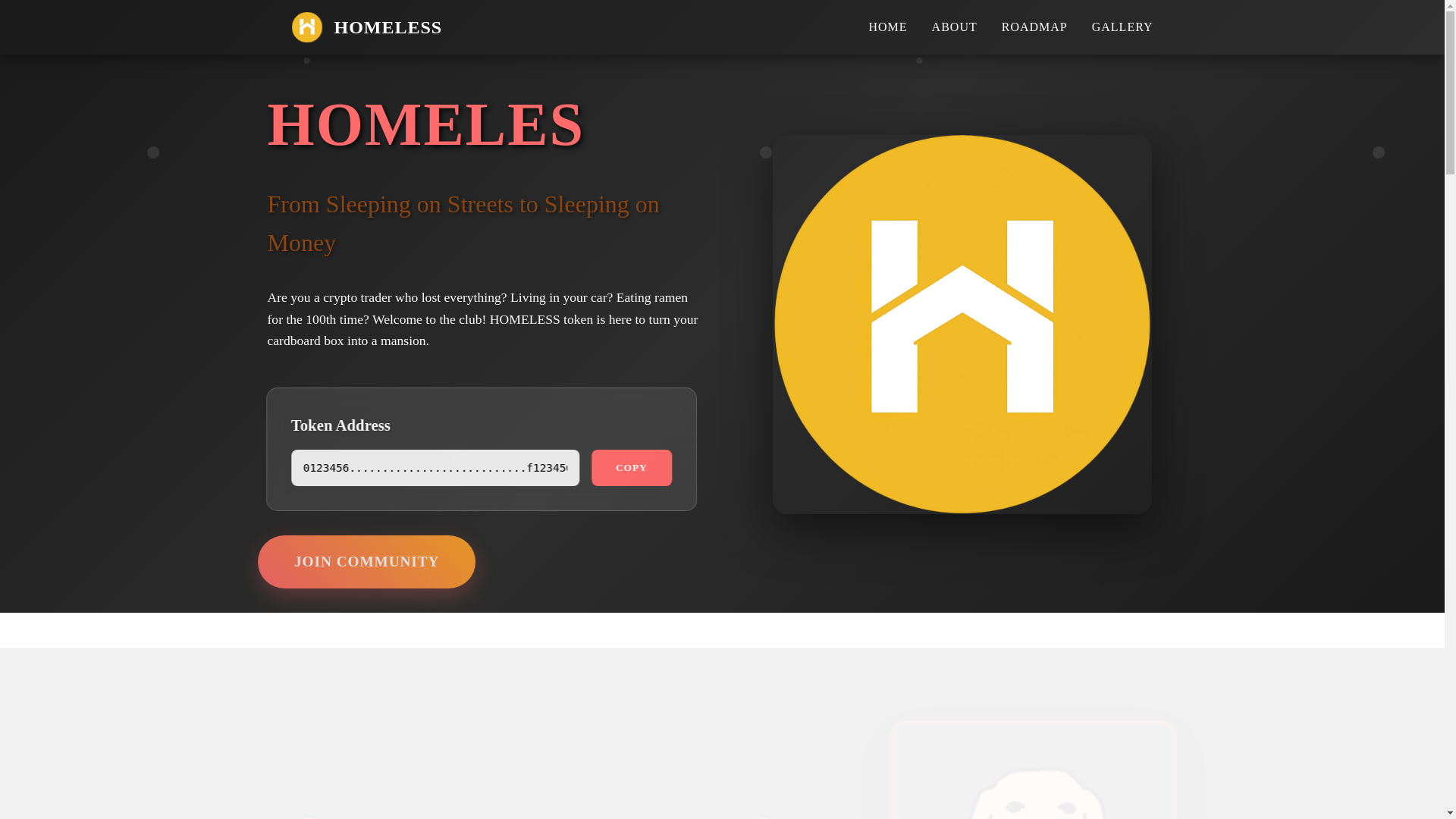 website screenshot of https://homeless.click/