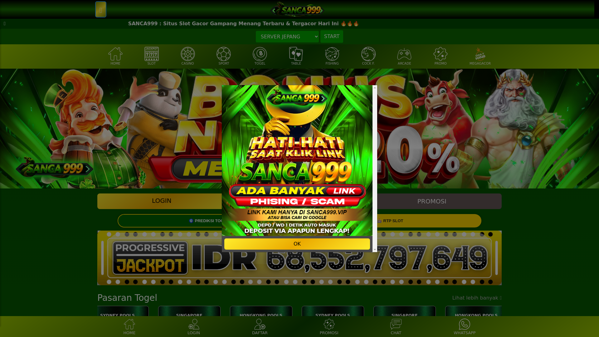 website screenshot of https://sanca999-cakep.xyz/