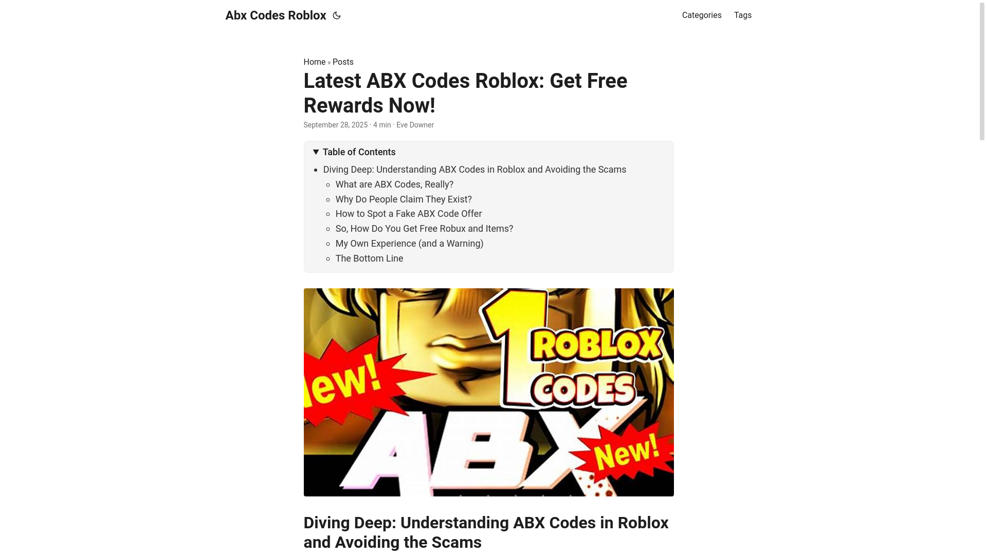 website screenshot of https://abx-codes-roblox.pages.dev/