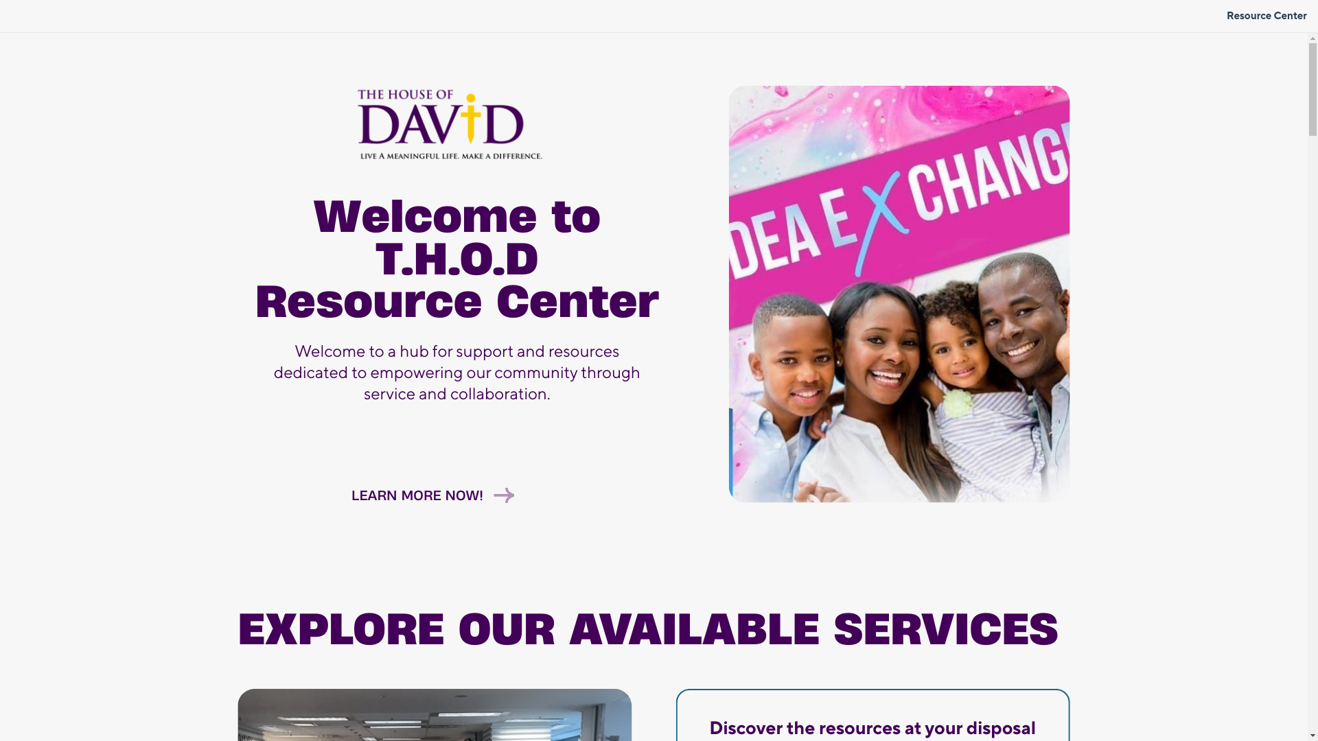 website screenshot of https://thodresource.org/