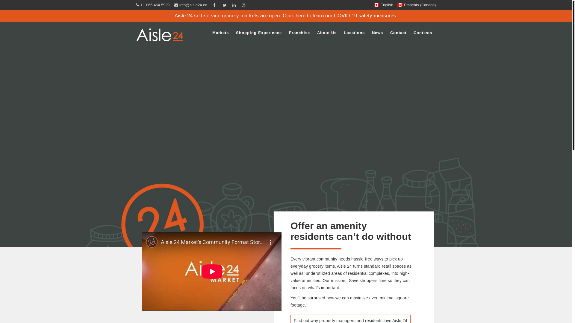 website screenshot of https://aisle24.ca/