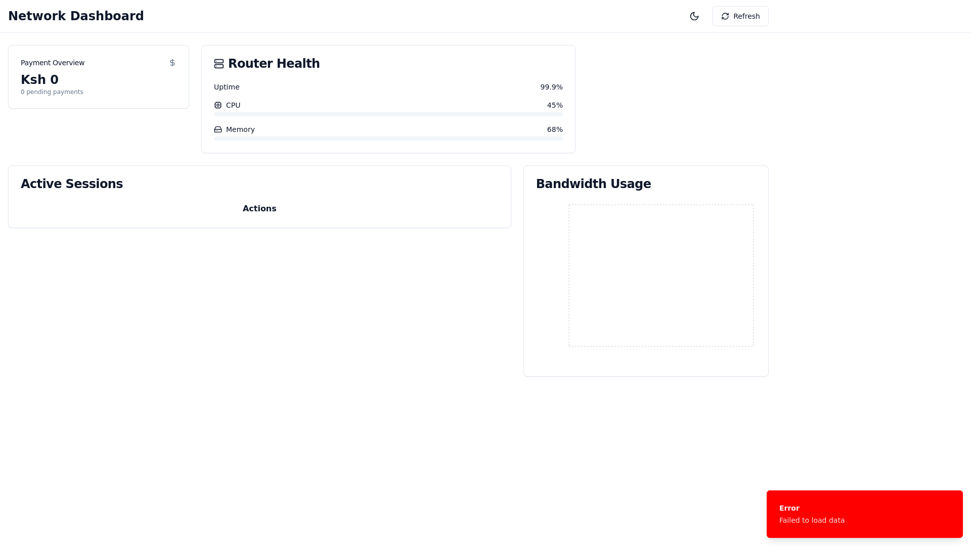website screenshot of https://dashboard-e6r.pages.dev/