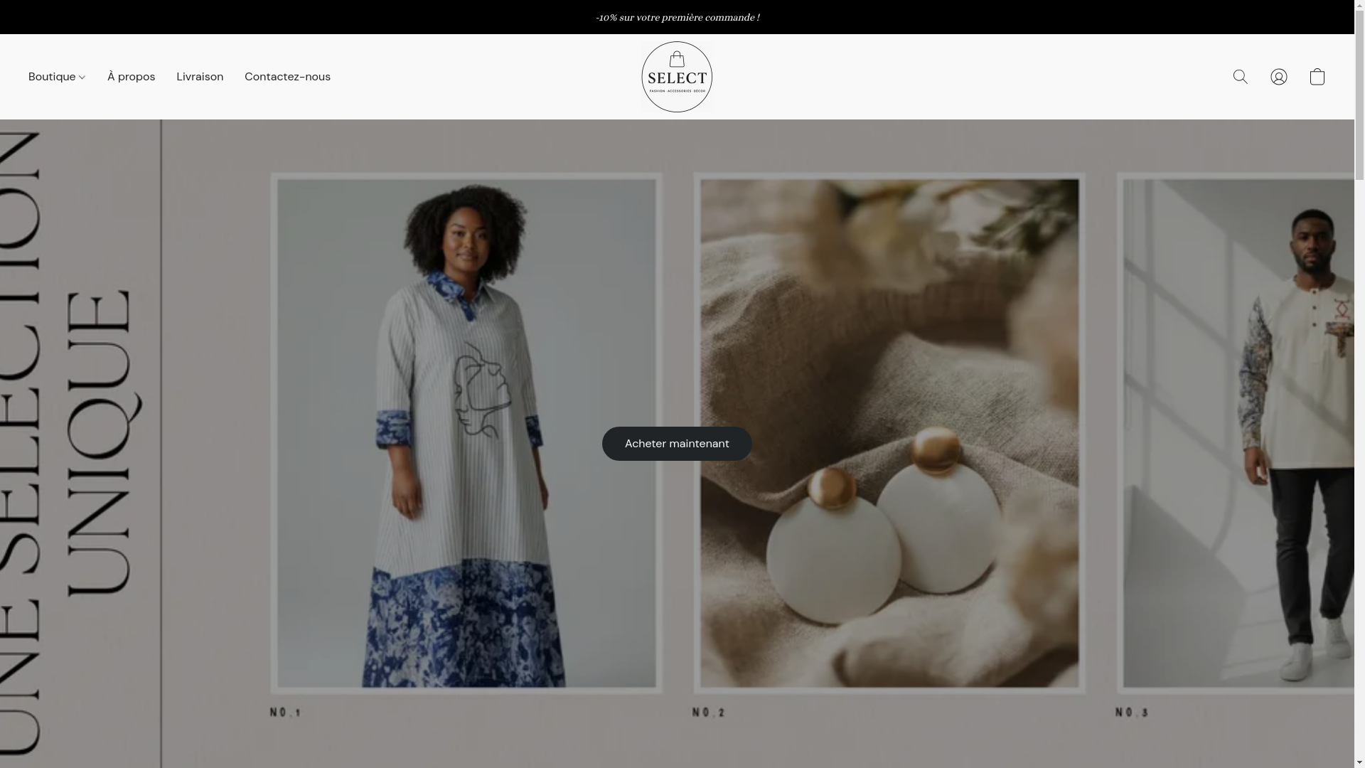 website screenshot of https://selectconceptstore.com/