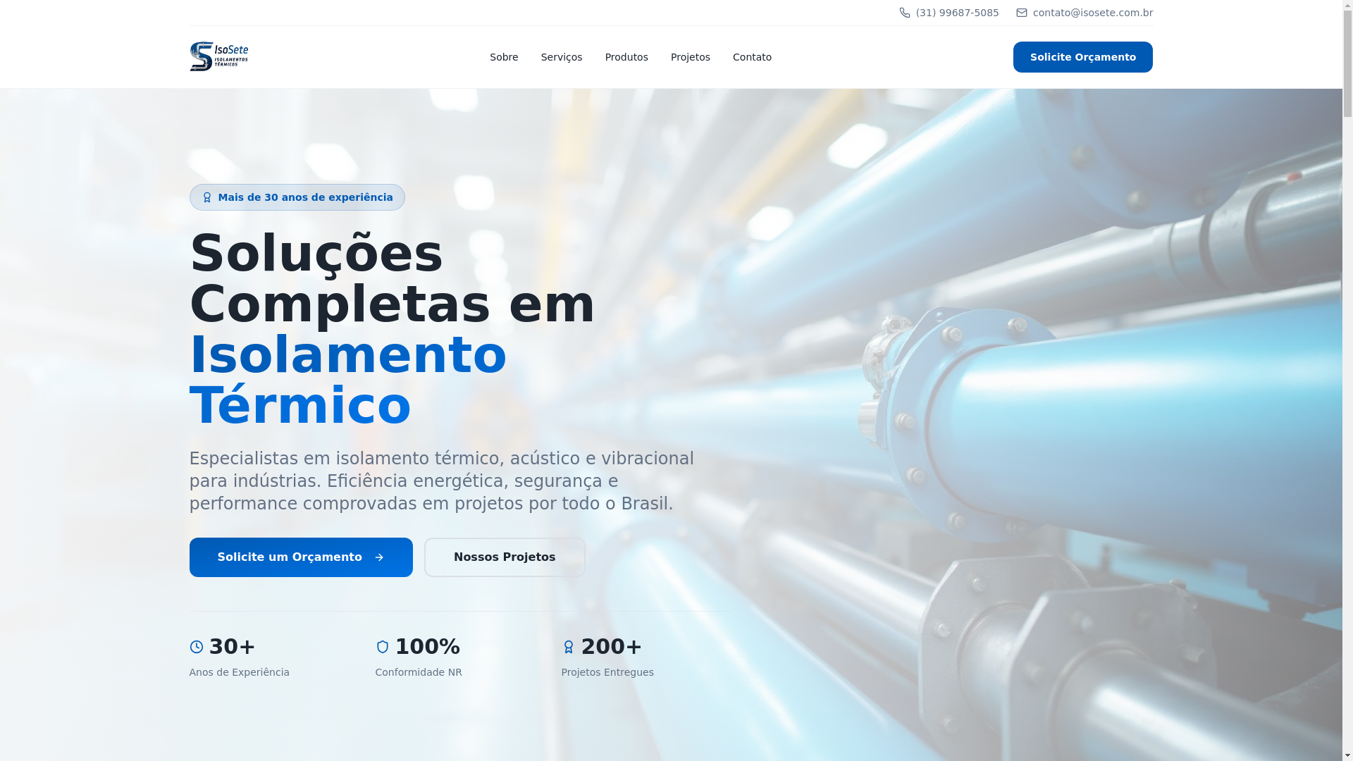 website screenshot of https://isosete.com.br/