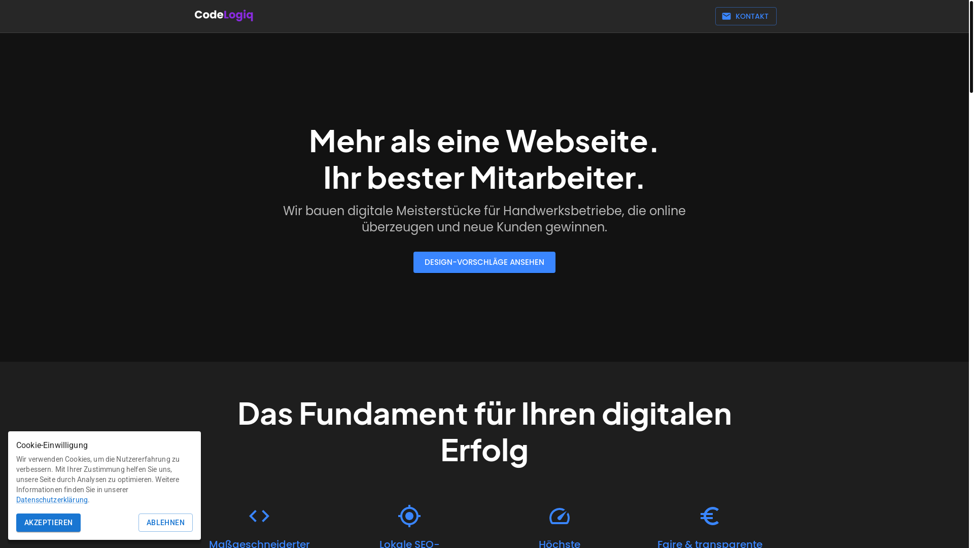 website screenshot of https://webseite-fuer-handwerk-bremen.de/