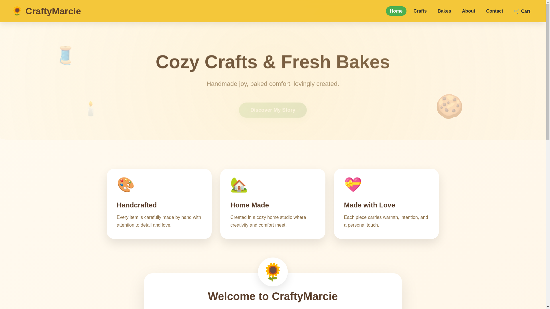 website screenshot of https://craftymarcie.co.uk/