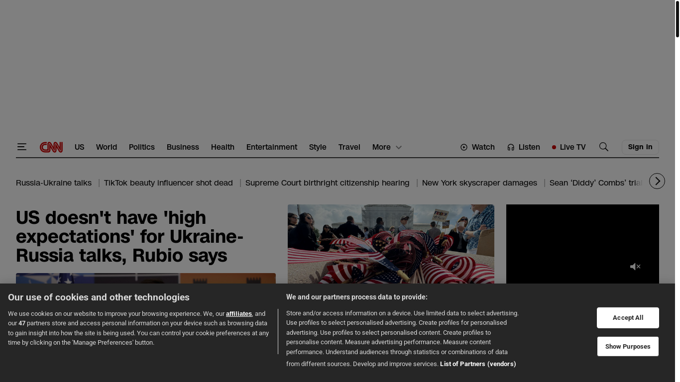 website screenshot of https://cnn.com