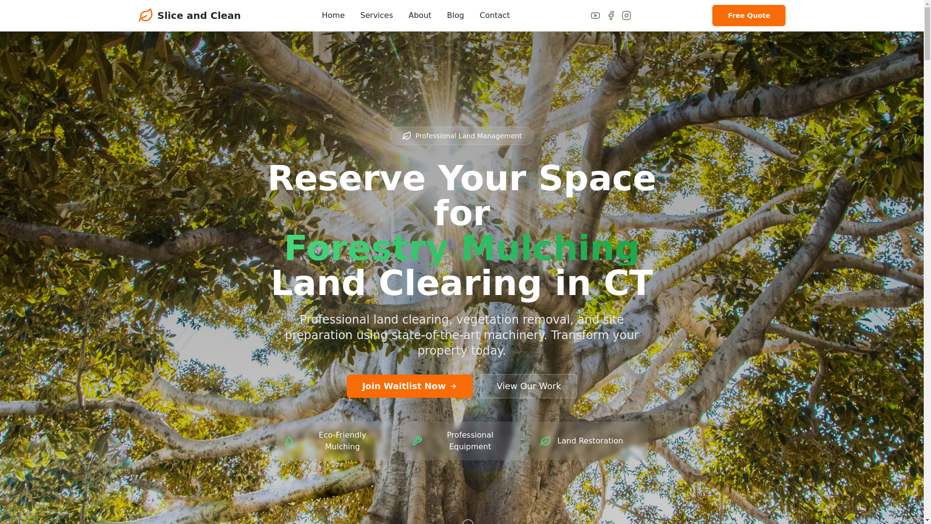 website screenshot of https://ctlandcleaning.com/