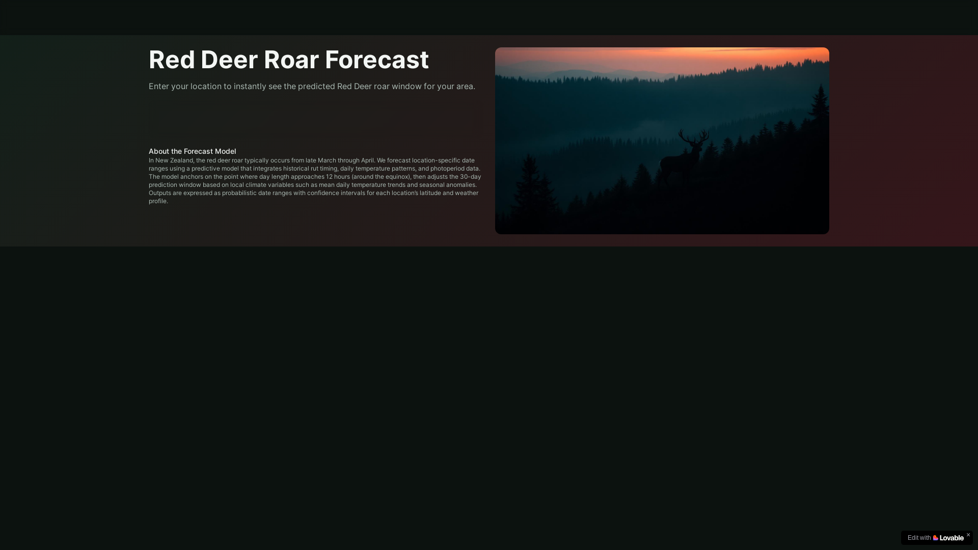website screenshot of https://whenistheroar.com/