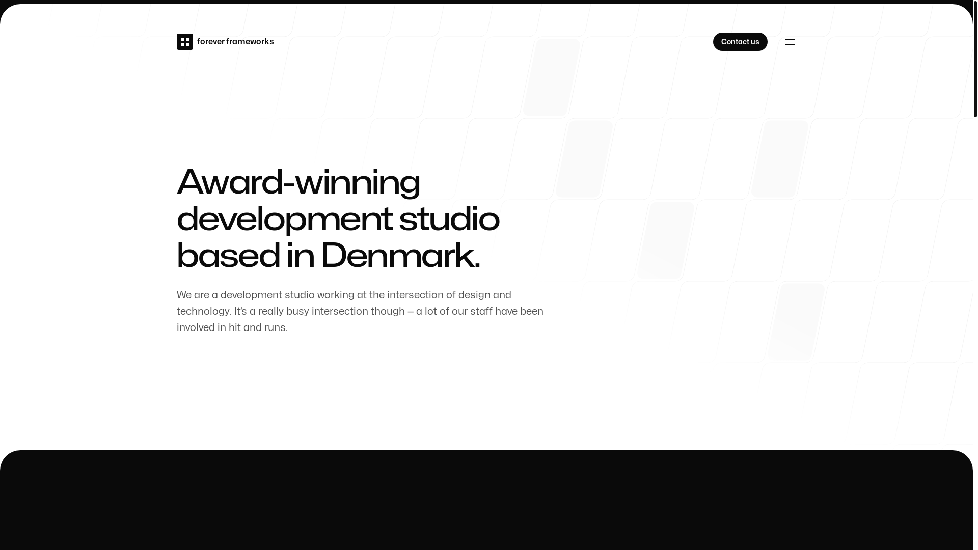 website screenshot of https://forever-frameworks.com/