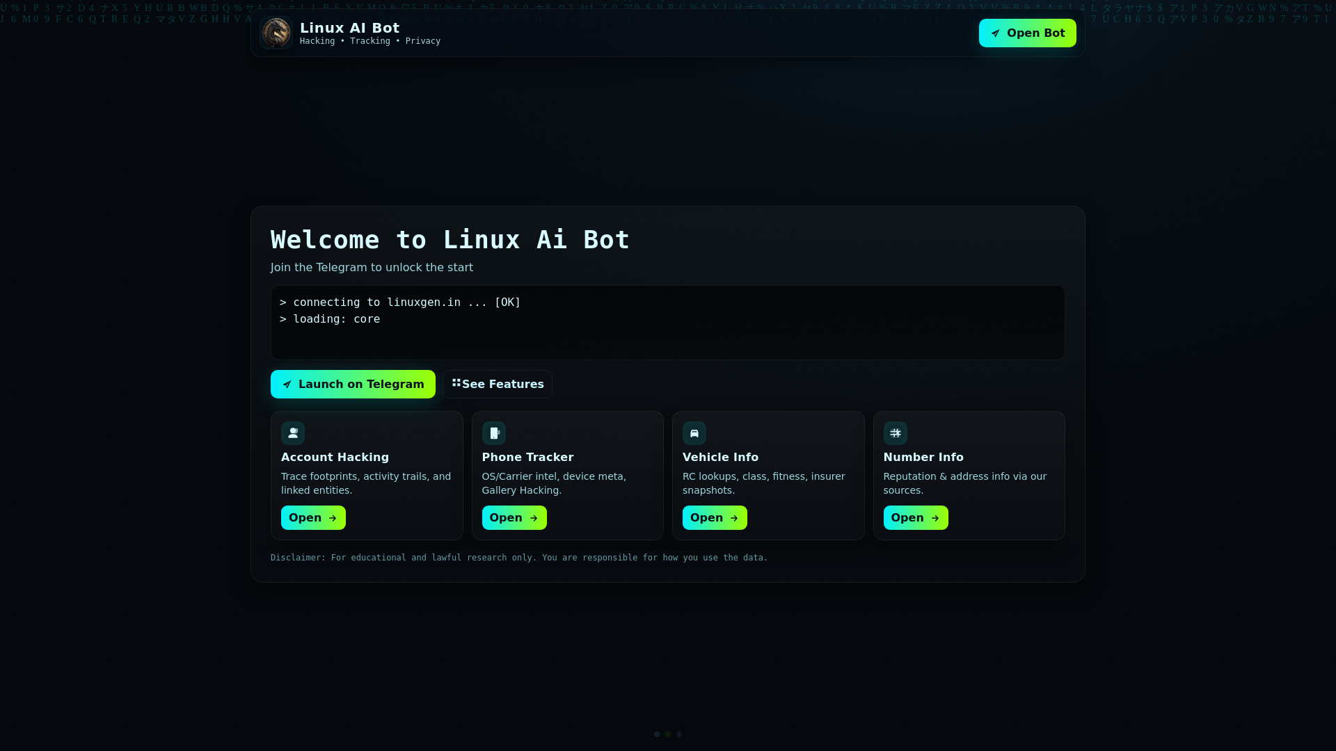 website screenshot of https://linuxgen.in
