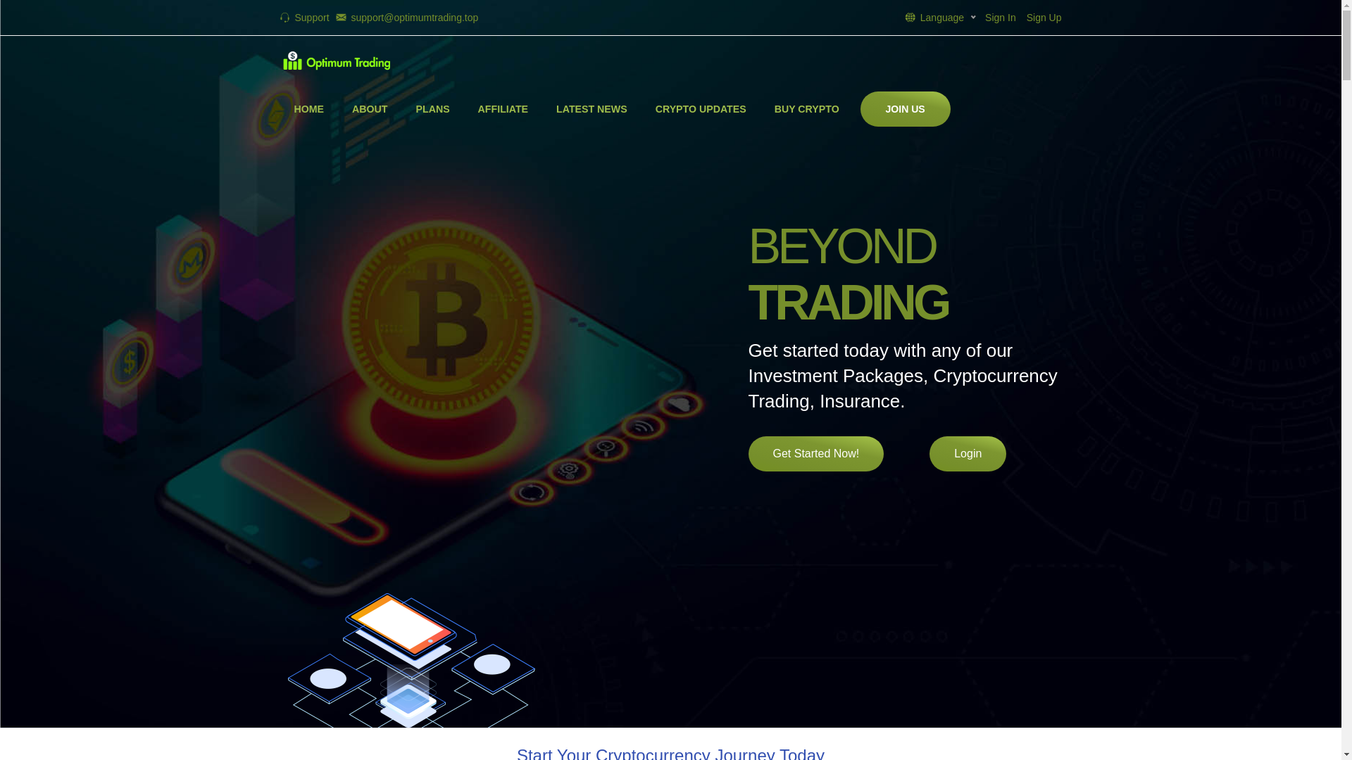 website screenshot of https://optimumtradings.top/
