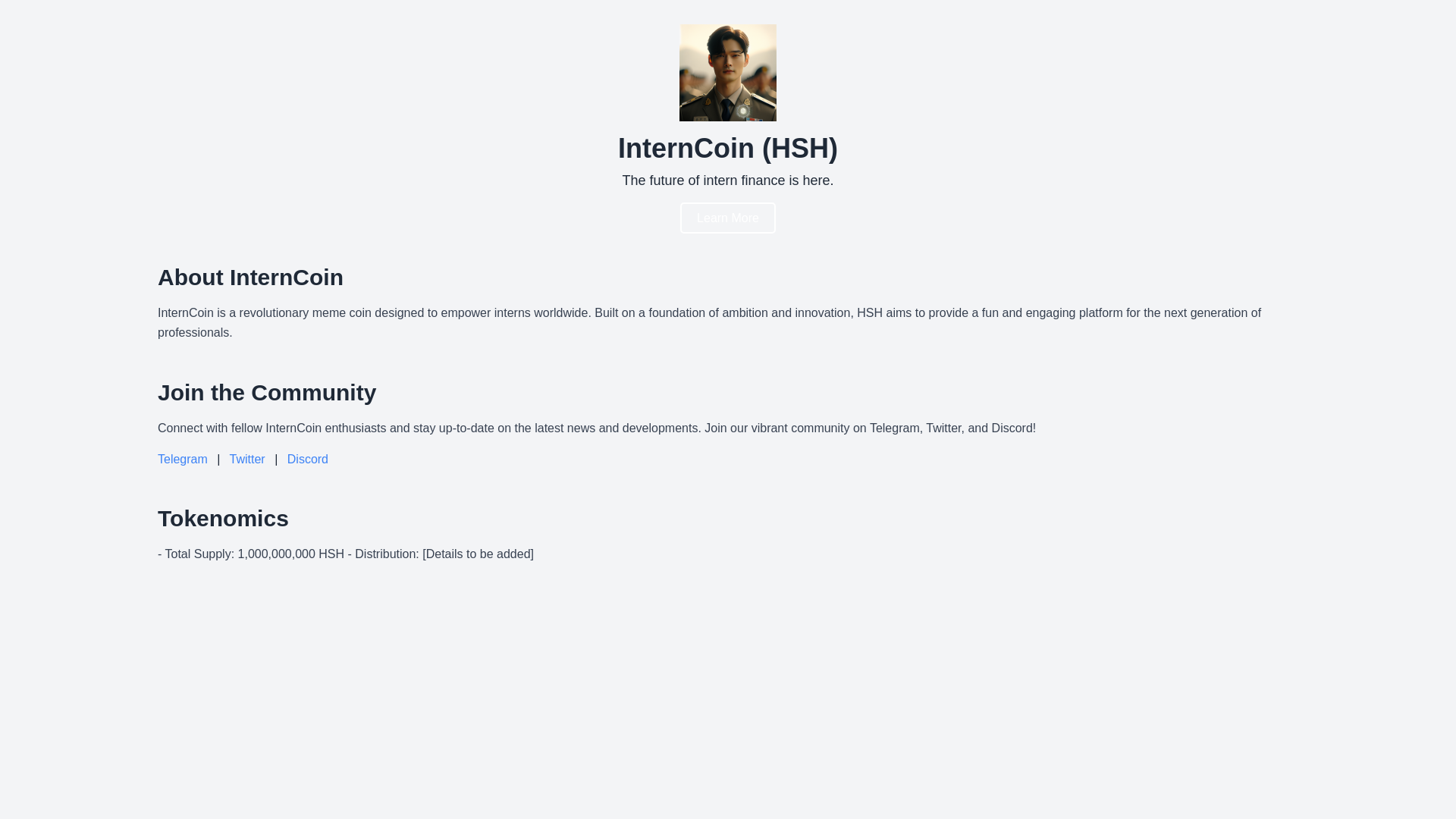 website screenshot of https://hsh-token-site.pages.dev/