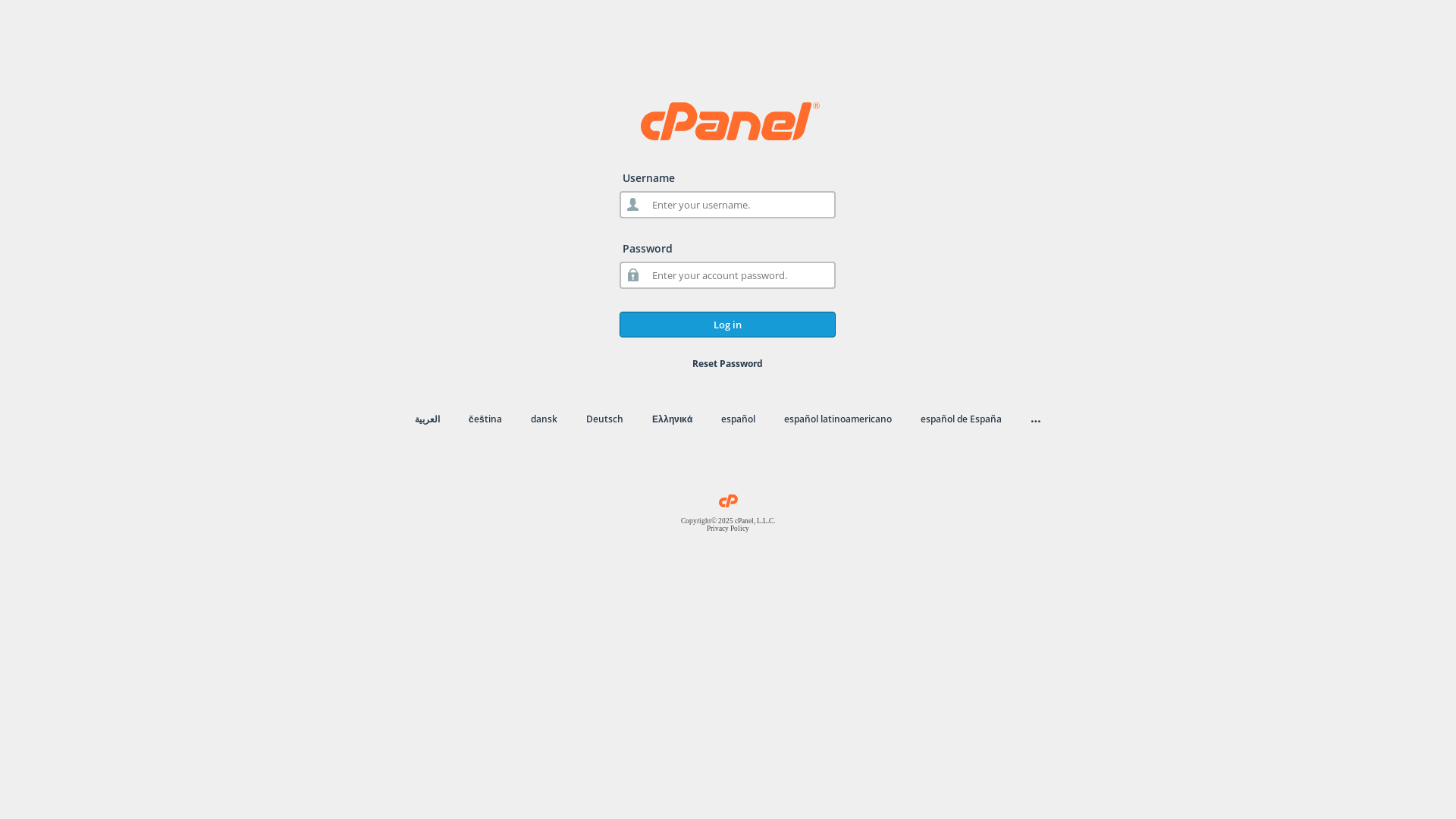 website screenshot of https://cpanel.veco-group.com/