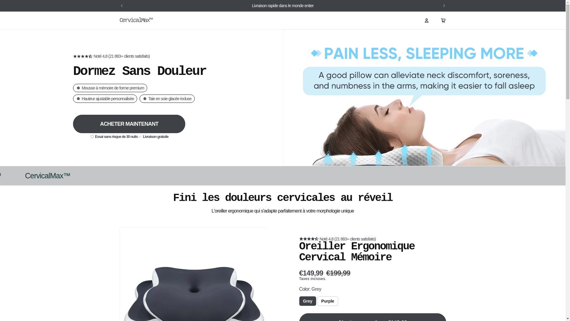 website screenshot of https://cervicalmax.com/