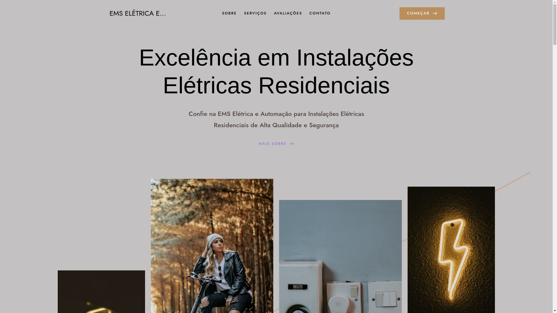 website screenshot of https://eletricaems.com.br/