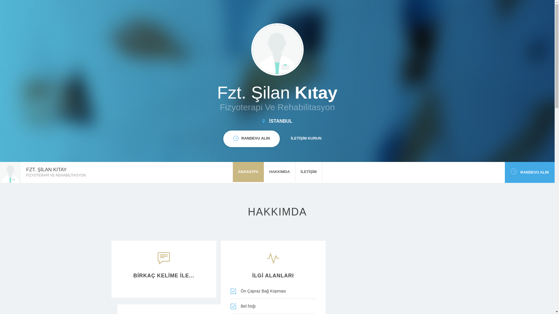 website screenshot of https://fizyoterapistsilankitay.com/