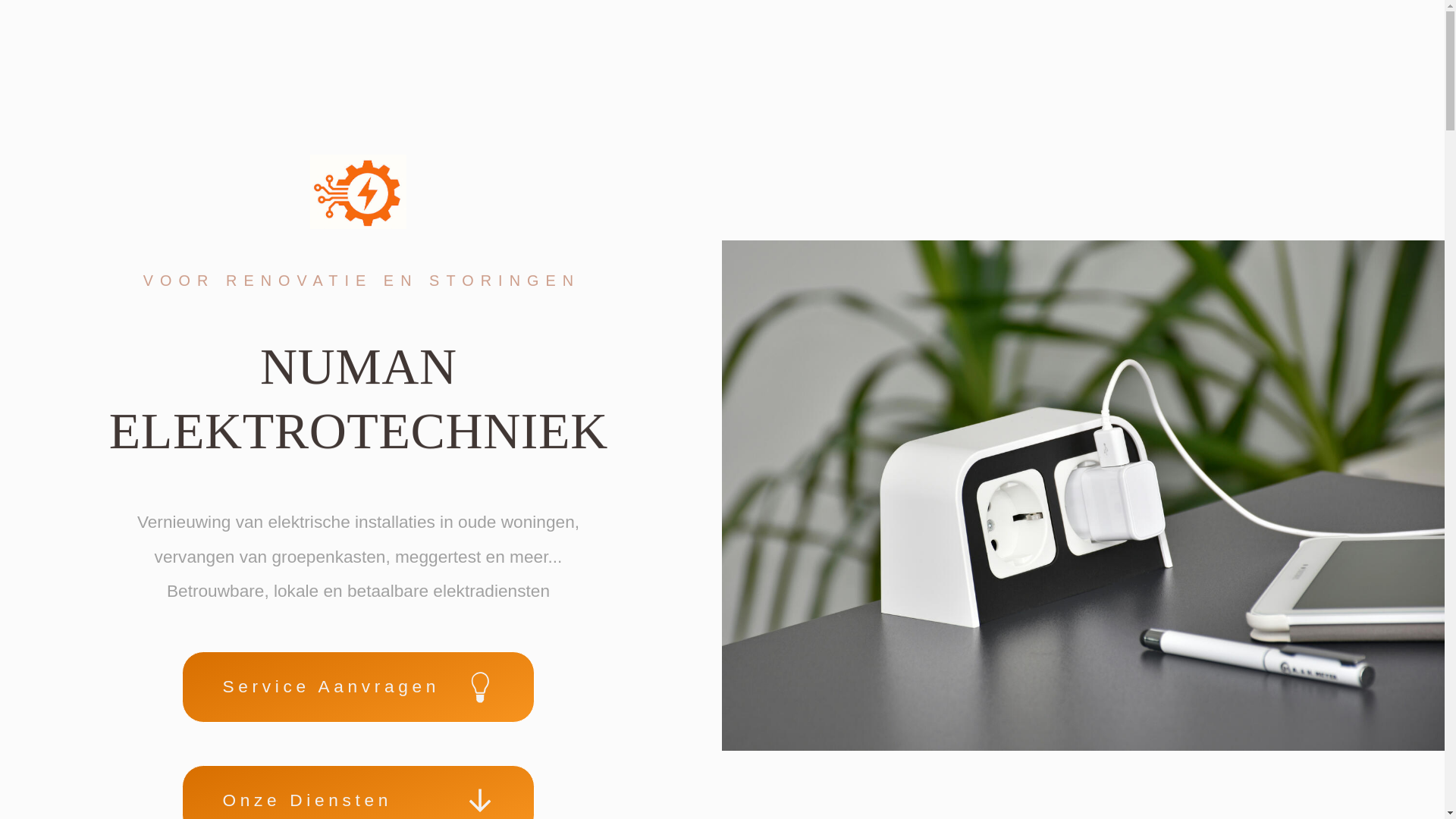 website screenshot of https://numanelektrotechniek.nl/