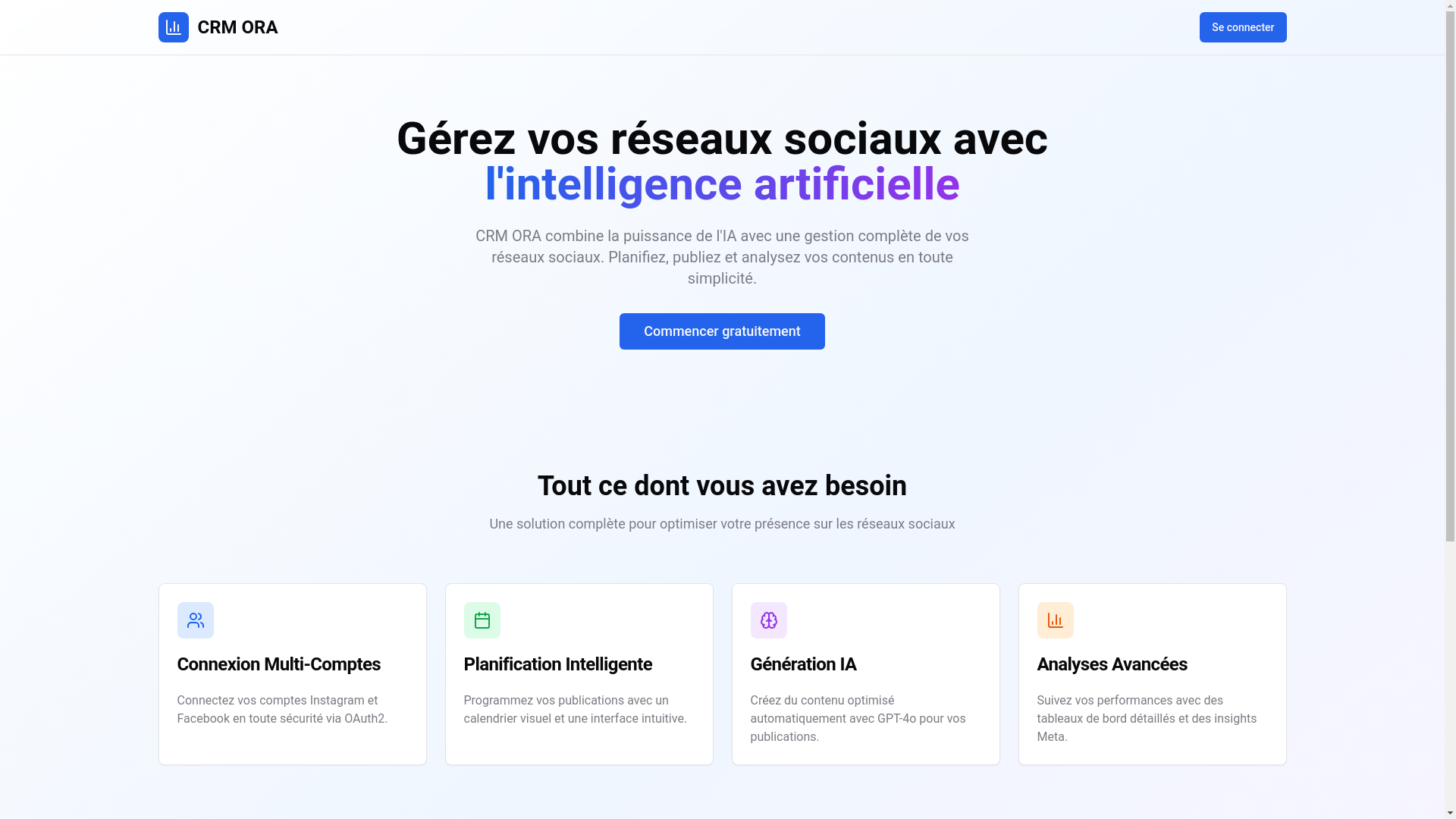 website screenshot of https://oragencycrm.com/