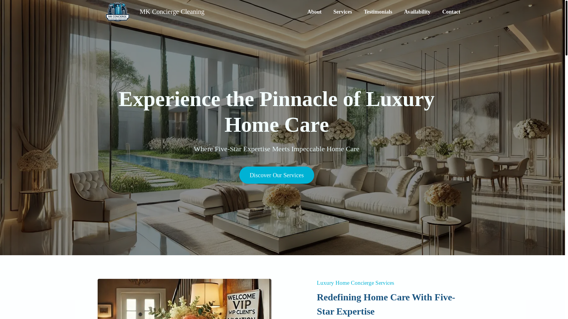 website screenshot of https://mkconcierge.ca/
