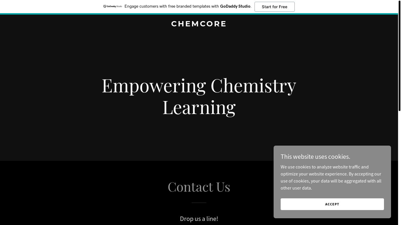 website screenshot of https://chemcore.us/