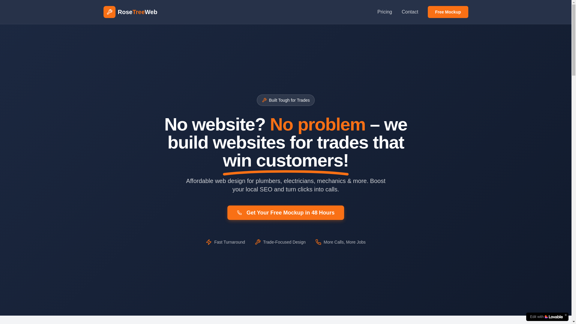 website screenshot of https://rosetreeweb.com/