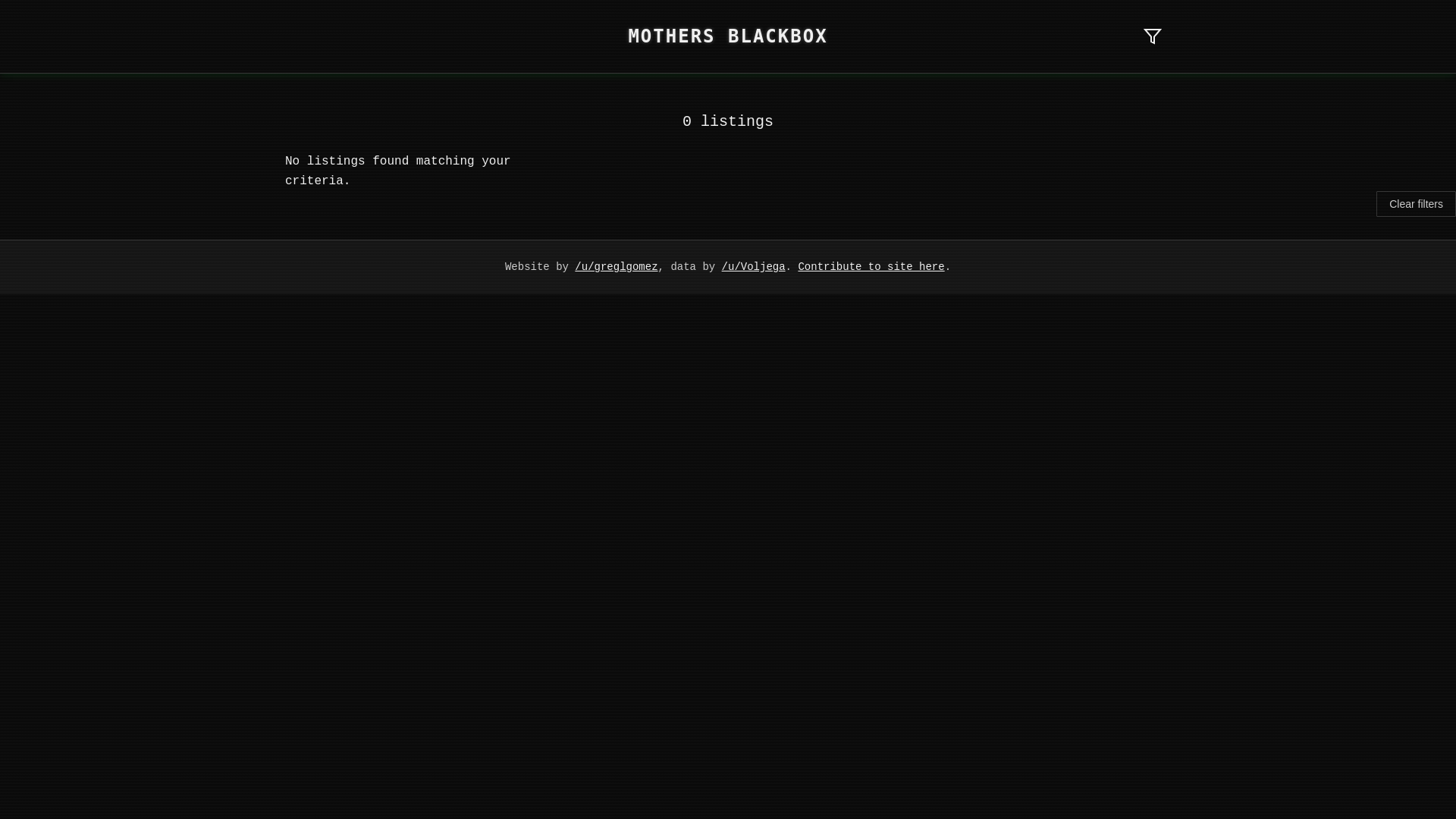 website screenshot of https://mothersblackbox.com/