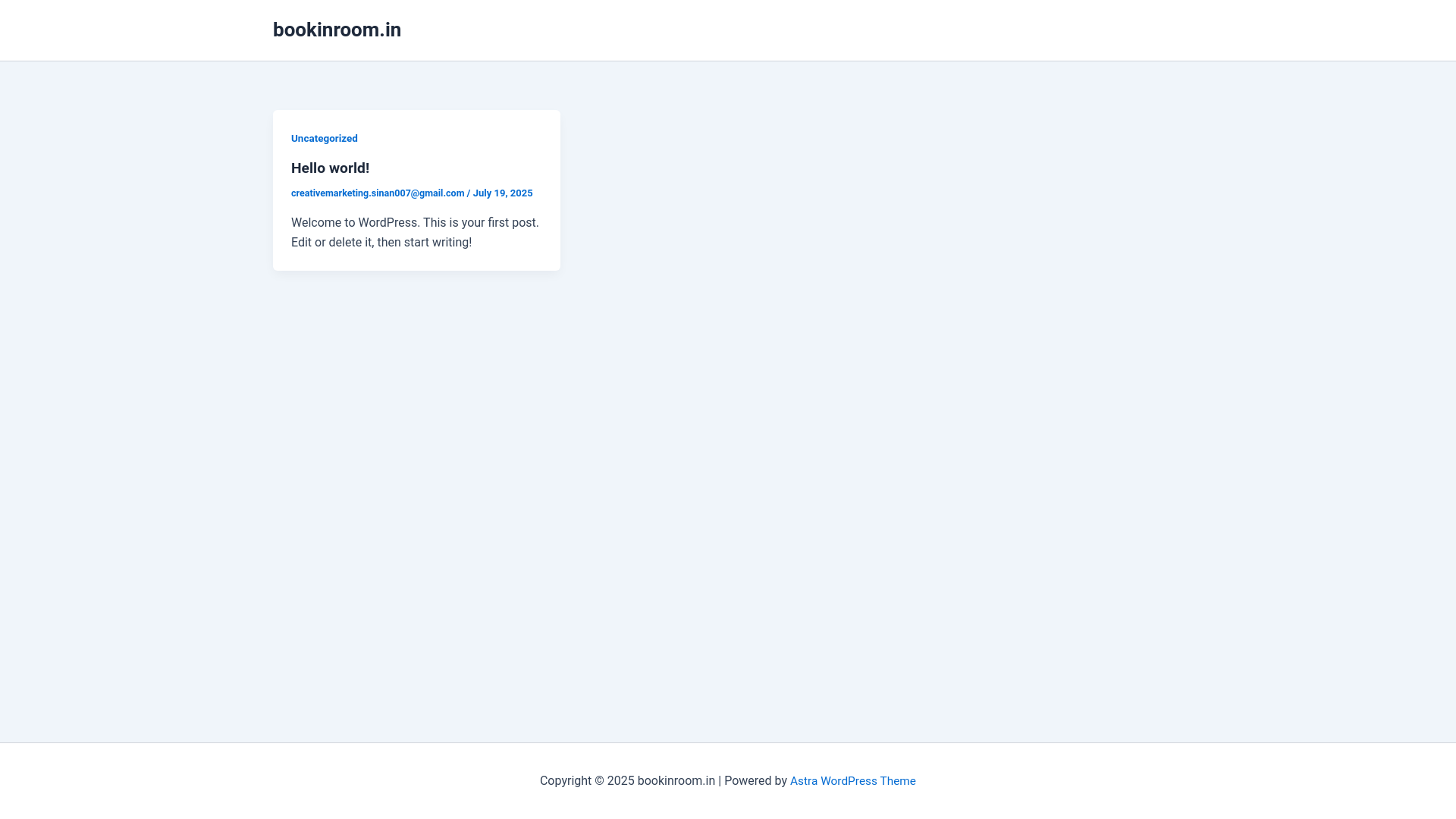 website screenshot of https://bookinroom.in/