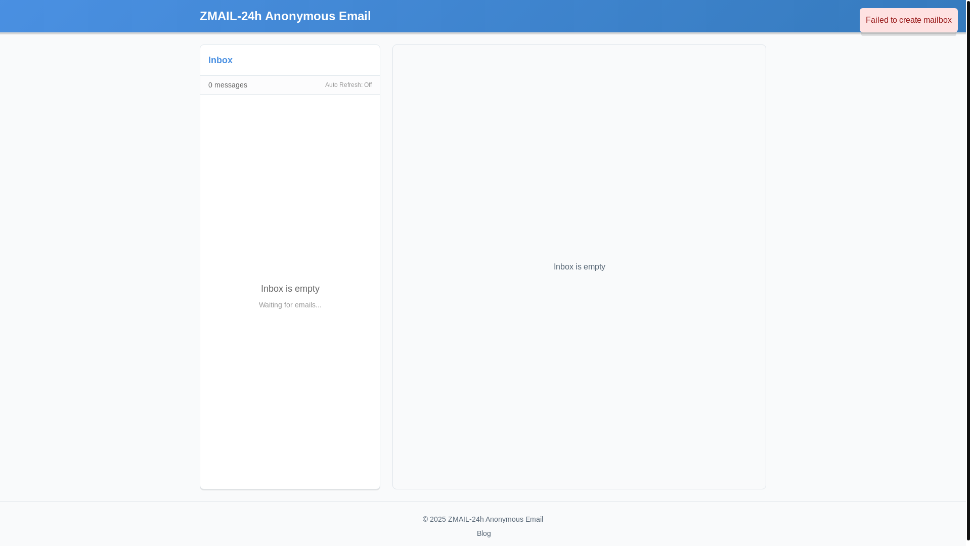 website screenshot of https://cf-tempmail.pages.dev/