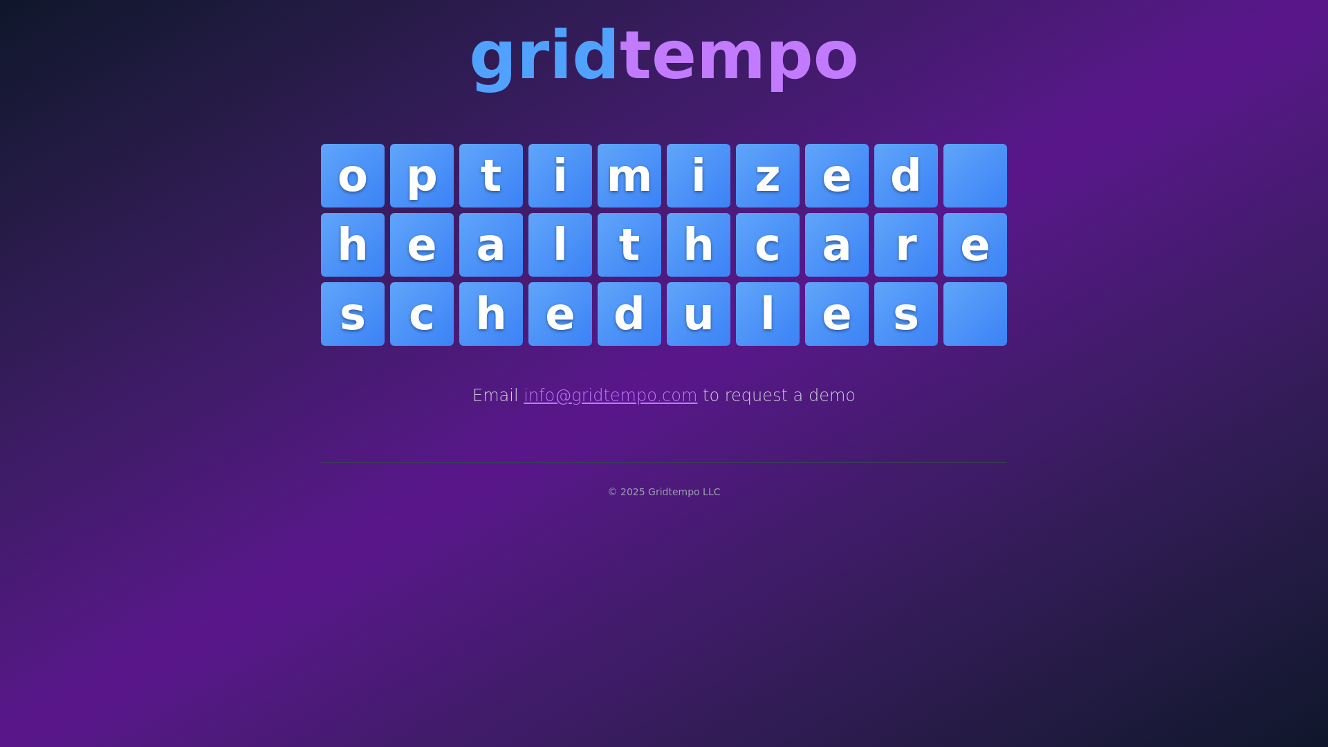 website screenshot of https://gridtempo-landing-page.pages.dev/