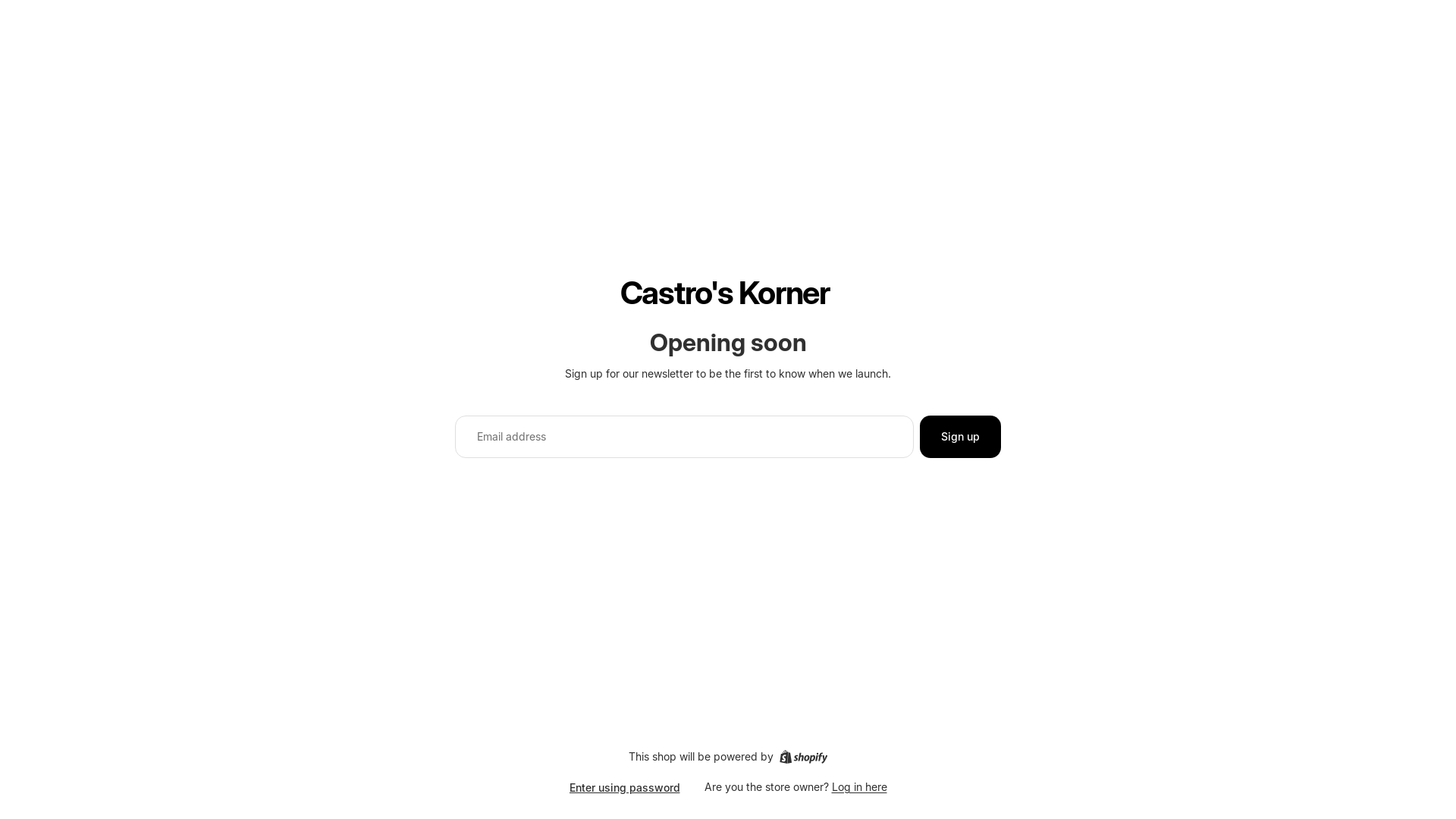 website screenshot of https://castroskorner.com/