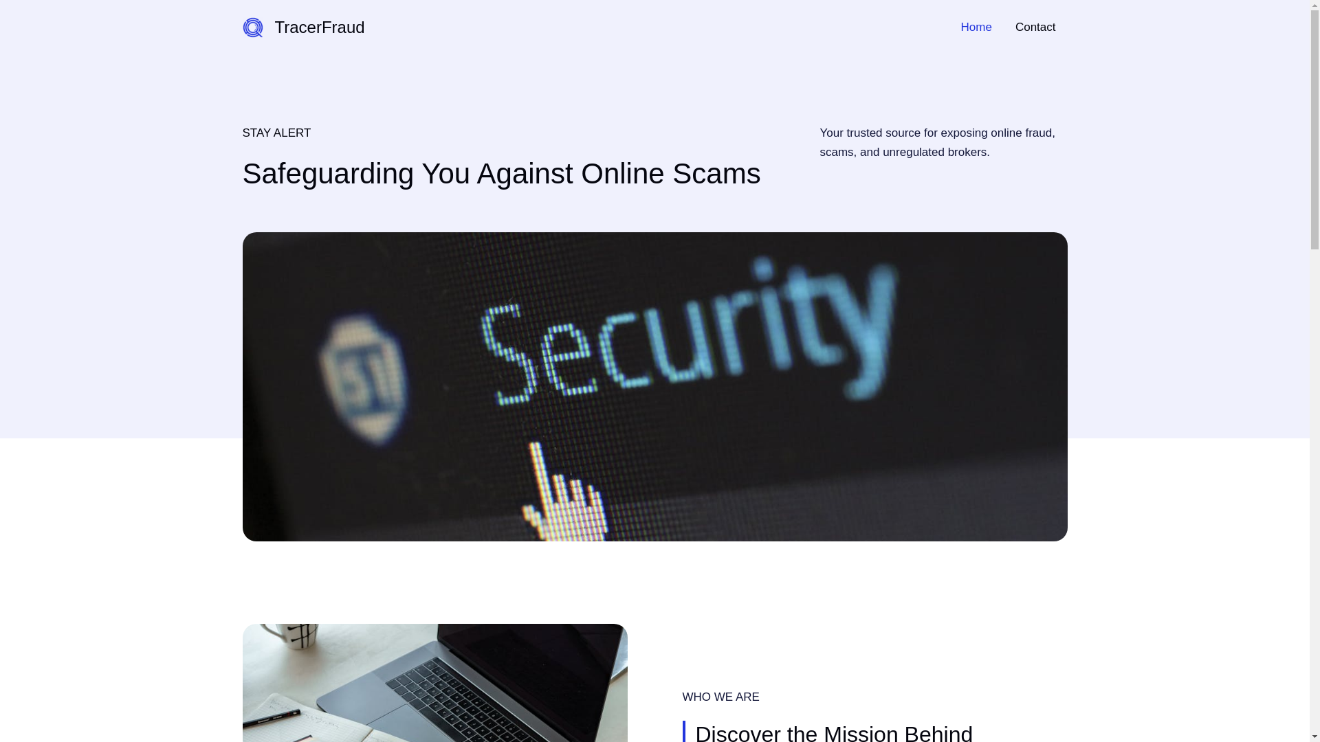 website screenshot of https://tracerfraud.com/