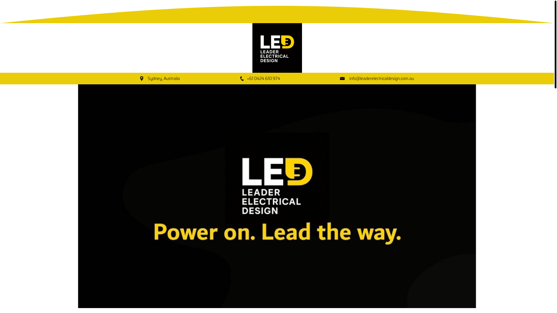 website screenshot of https://leaderelectricaldesign.com.au/