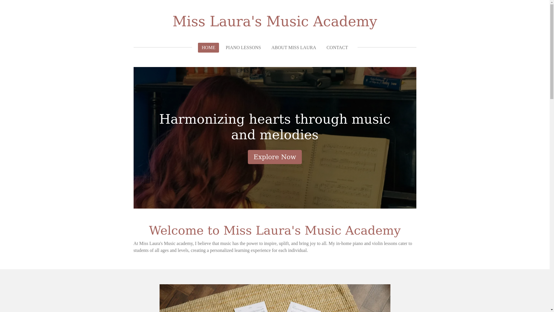 website screenshot of https://misslaurasmusicacademy.com/