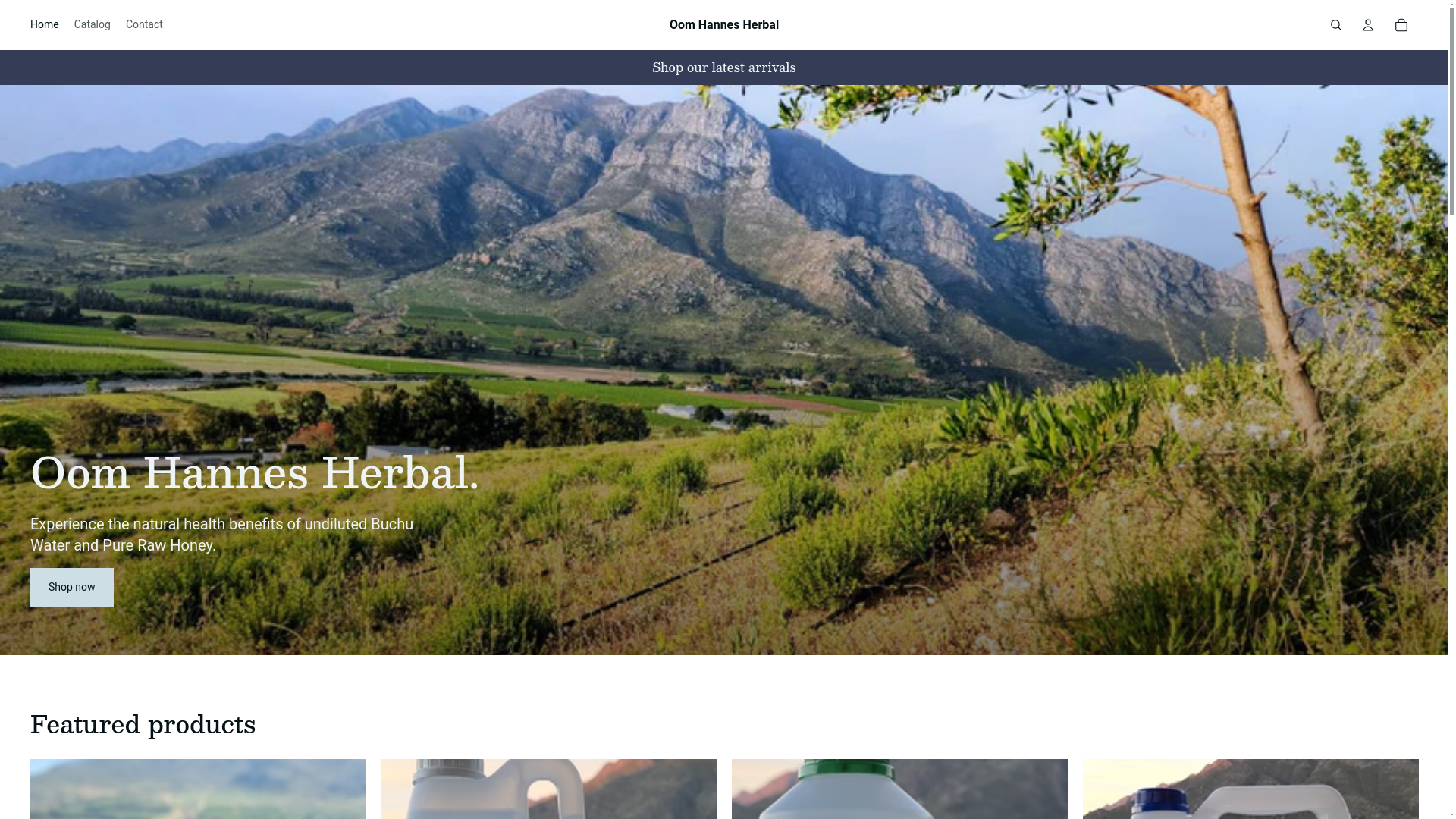 website screenshot of https://oomhannesherbal.co.za/