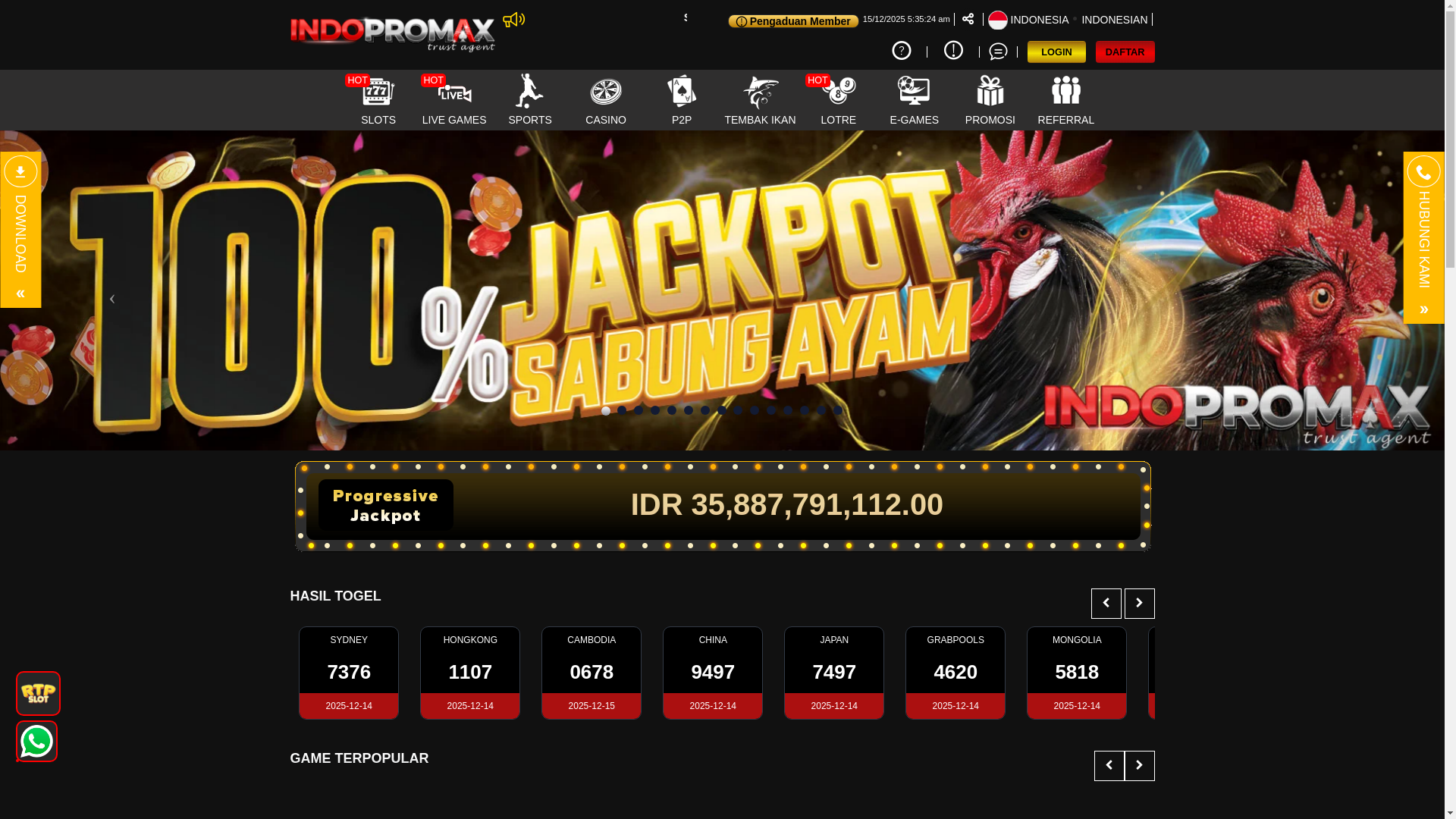 website screenshot of https://promaxhoki.world/