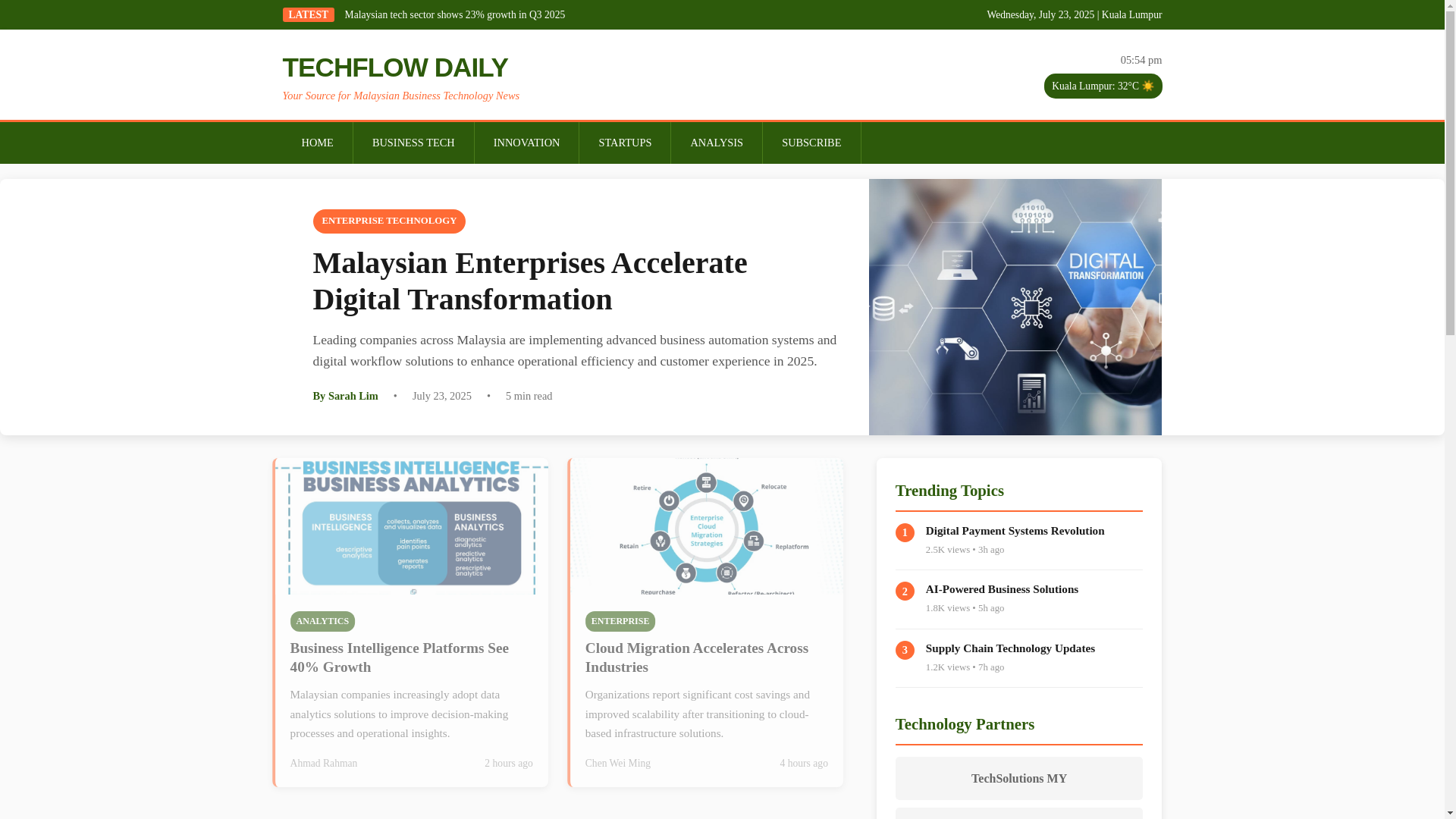 website screenshot of https://techflowdailay.com/