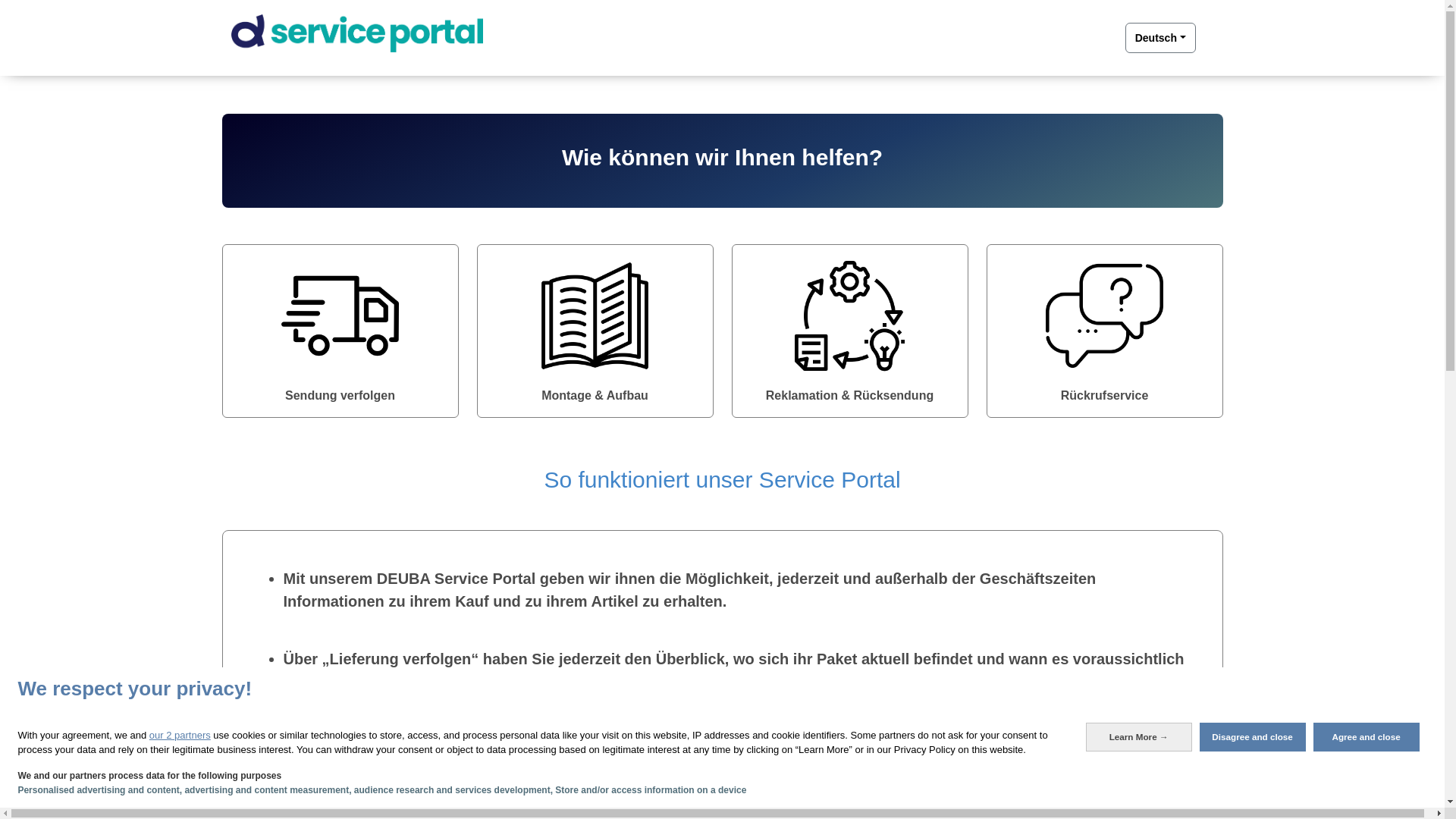 website screenshot of https://www.deubaservice.de/