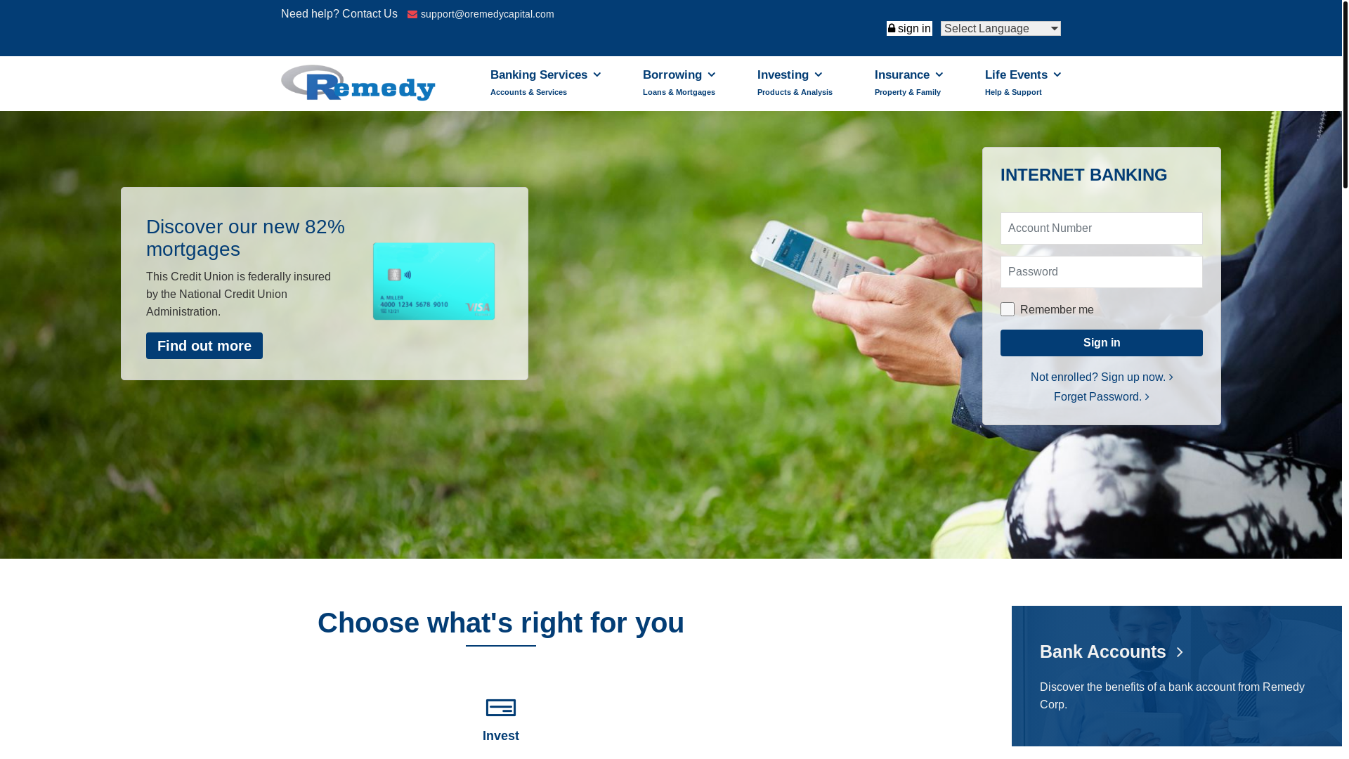 website screenshot of https://oremedycapital.com/