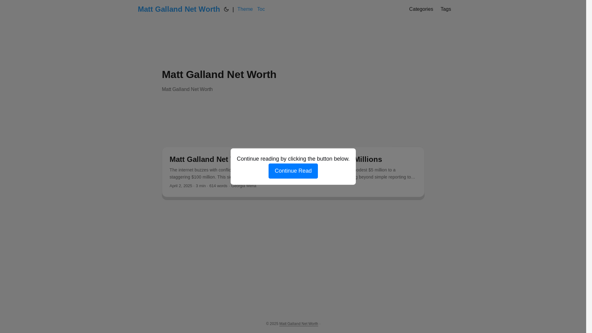 website screenshot of https://matt-galland-net-worth.pages.dev/