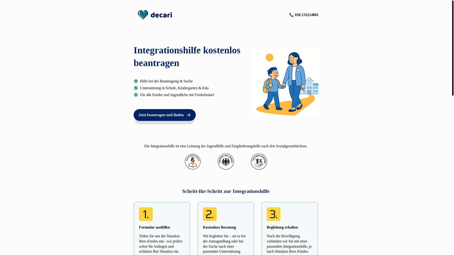 website screenshot of https://integrations-hilfe.de/