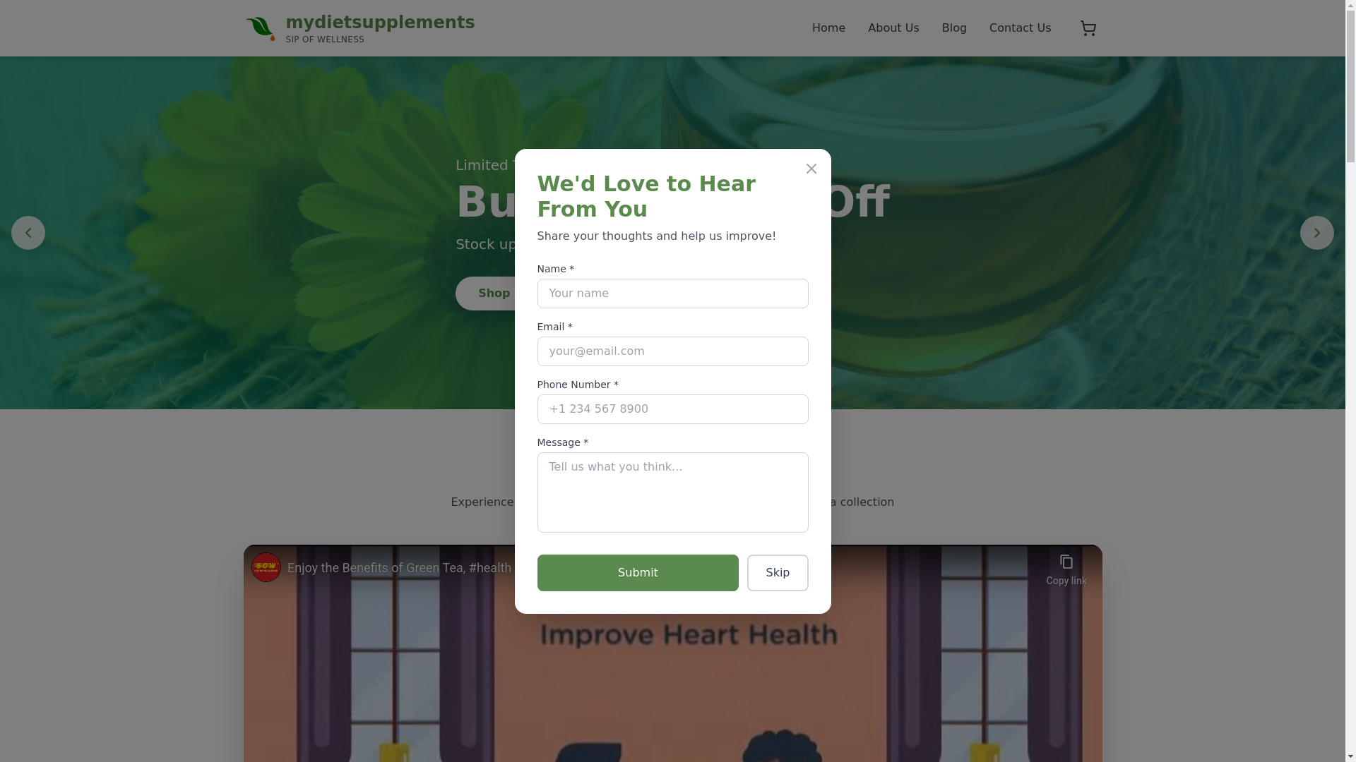 website screenshot of https://mydietsupplements.com