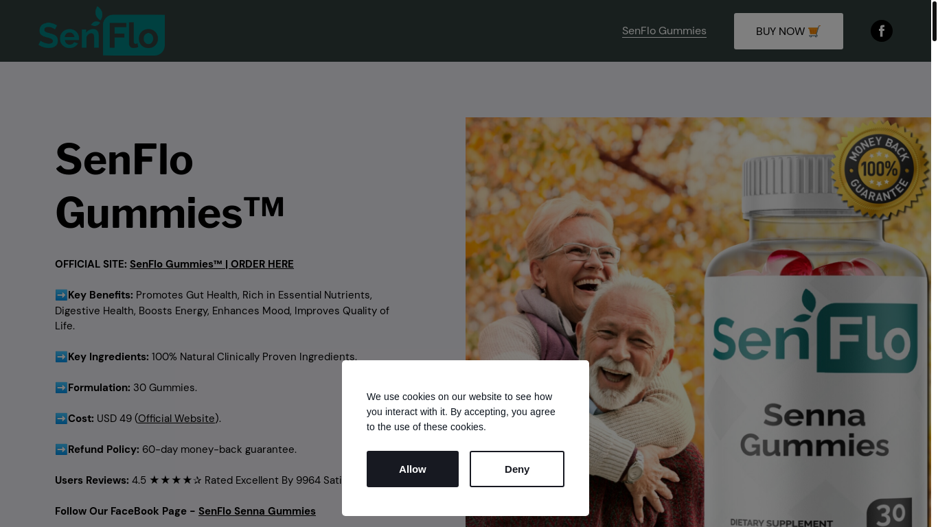 website screenshot of https://senflo-gummies.mywebselfsite.net/
