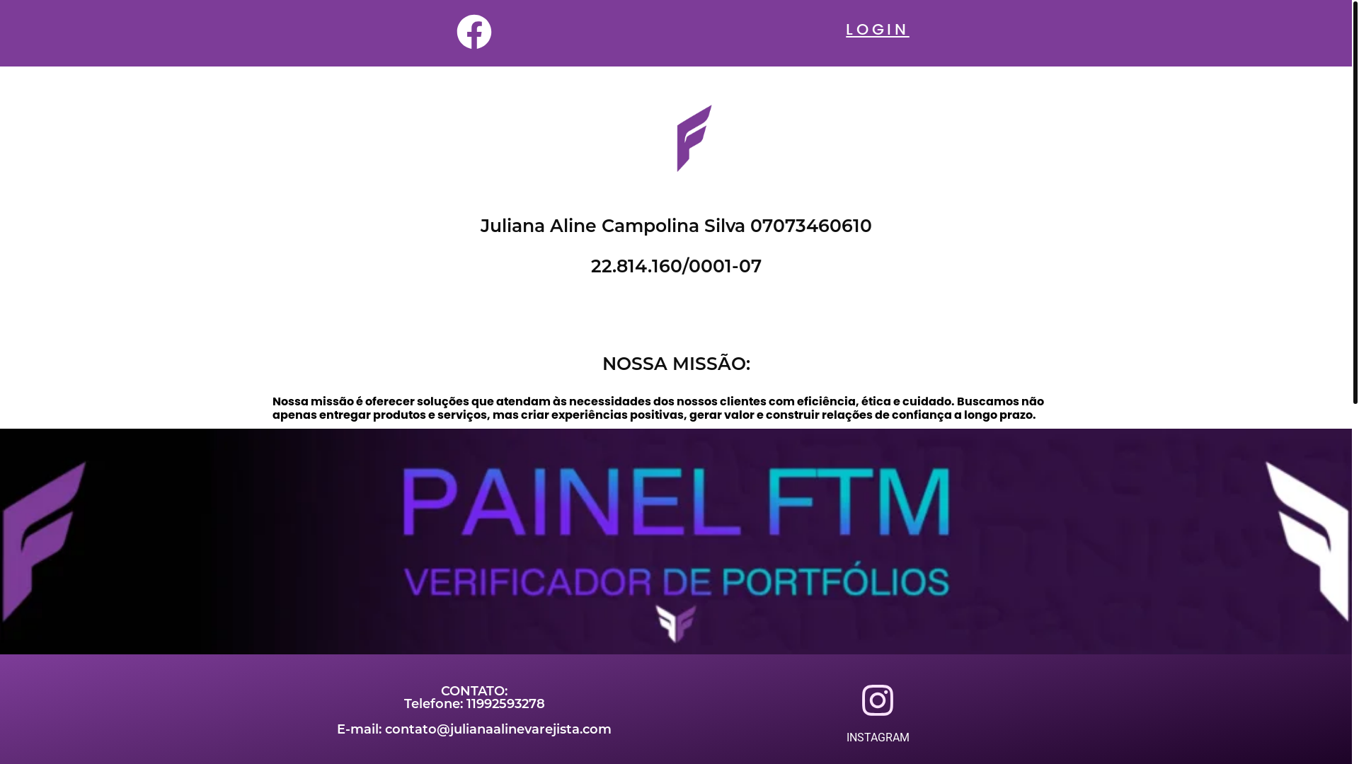 website screenshot of https://julianaalinevarejista.com/