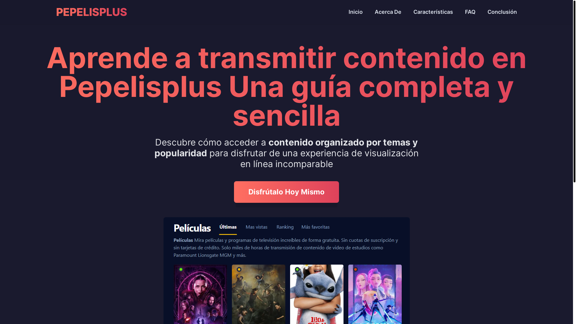 website screenshot of https://pepelisplus-yrvk.pages.dev/